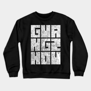 Guangzhou, China City Map Typography - Light Crewneck Sweatshirt